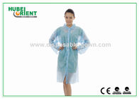 Laboratory Gowns Blue Disposable Lab Coats with ISO13485/CE MDR Certified With Velcros Closure