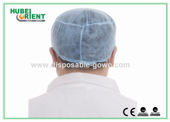 20 - 40 Gsm PP SMS Doctor Disposable Head Cap Elastic At Back For Medical Situation