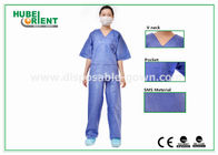 Anti-Fluid Single Medical Use SMS Medical Pajamas With Shirt And Trousers For Body Protecting