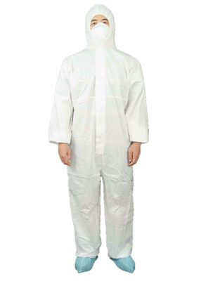 CE Standard Type 5/6 SMS Hooded Disposable Coverall Breathable Disposable Workwear