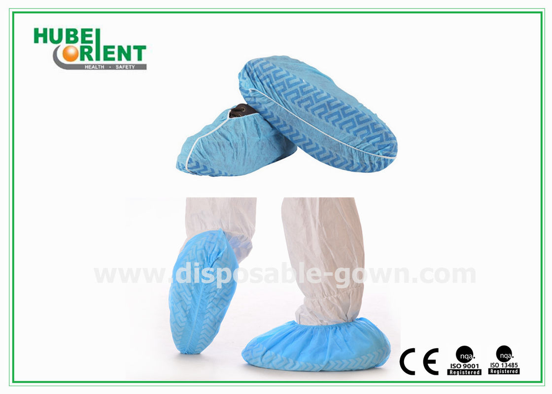 Waterproof For Clean Room Disposable Non-woven Shoe Cover With Non-slip Stripes
