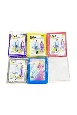 waterproof colorful Disposable Use EVA Raincoat With Elasticated Hood