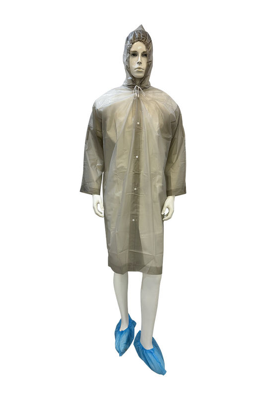 waterproof colorful Disposable Use EVA Raincoat With Elasticated Hood